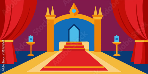 Red carpet success on a luxurious 3D stage stairway for a VIP awards gala celebration