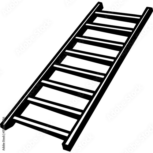 wooden ladder vector illustration