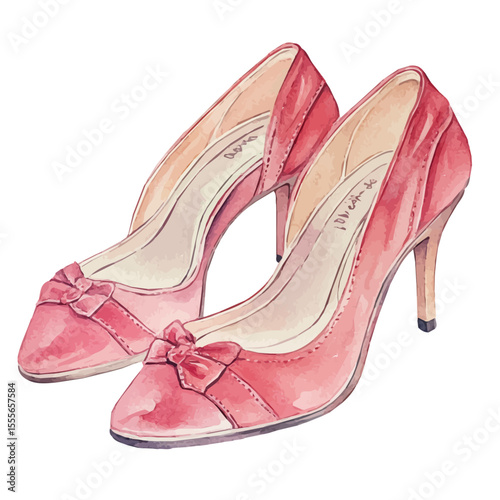 Court Shoes, watercolor vector, isolated on a white background.