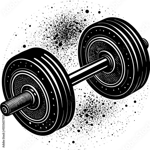 vector illustration of dumbbell