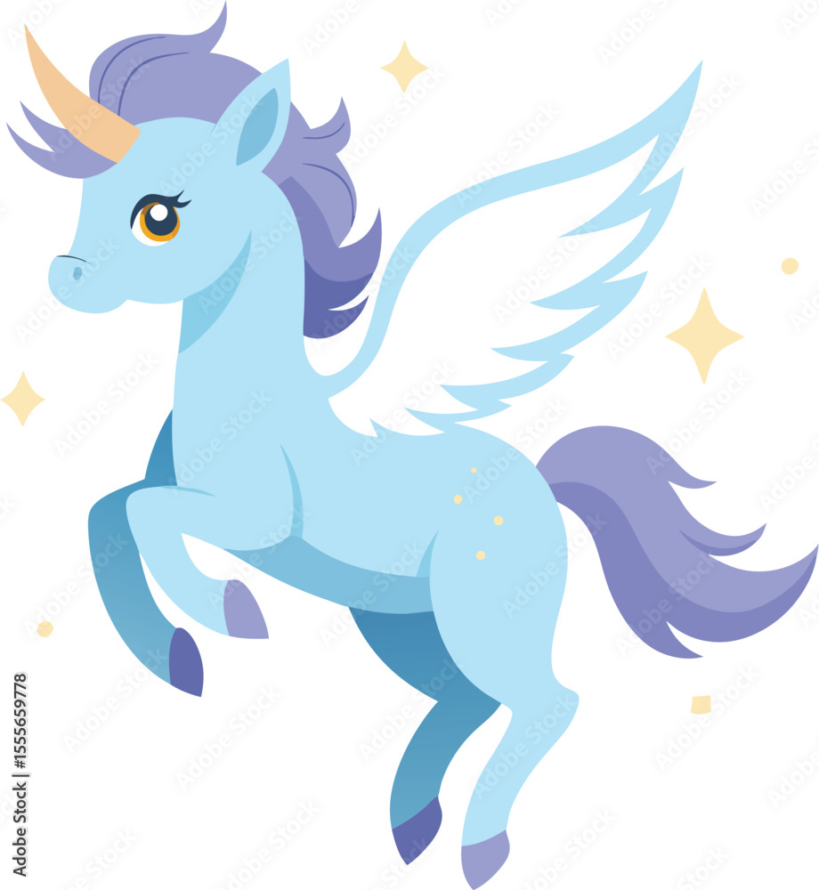 Fototapeta premium blue horse with red ribbon