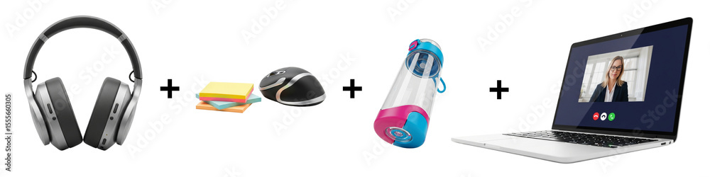 © ON - Studio - Remote work essentials including headphones, mouse, and laptop © ON - Studio - Remote work essentials including headphones, mouse, and laptop