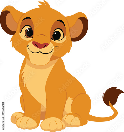 Cute Cartoon Lion Cub Vector