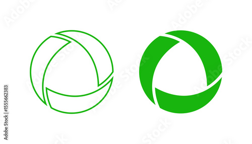 Recycling symbol. Flat vector illustration. Icon, shape, green. Isolated. Transparent background.