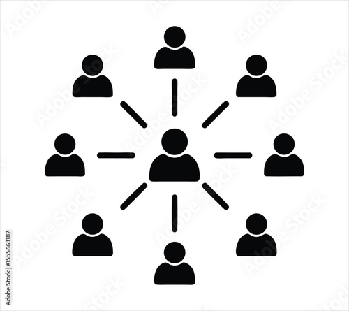 Simple Business Hierarchy and Team Structure Flowchart for Web On White Background
