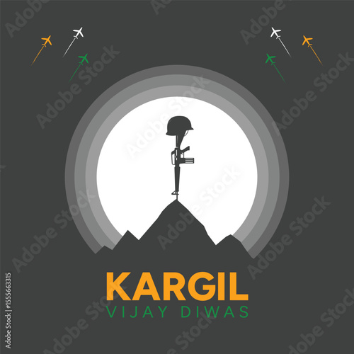 26 july kargil vijay diwas soldier silhouette illustration