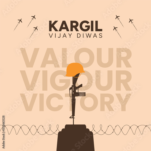 26 july kargil vijay diwas soldier silhouette illustration