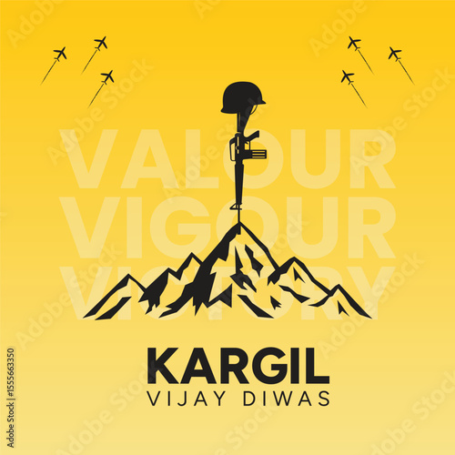 26 july kargil vijay diwas soldier silhouette illustration
