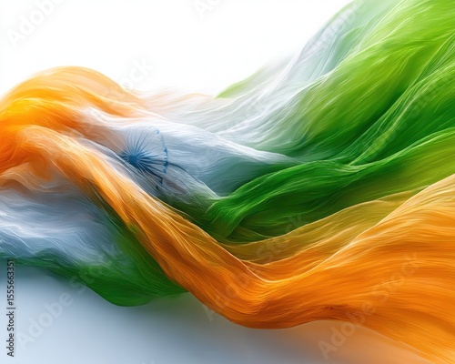 Flowing Indian flag fabric