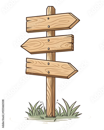 wooden direction sign