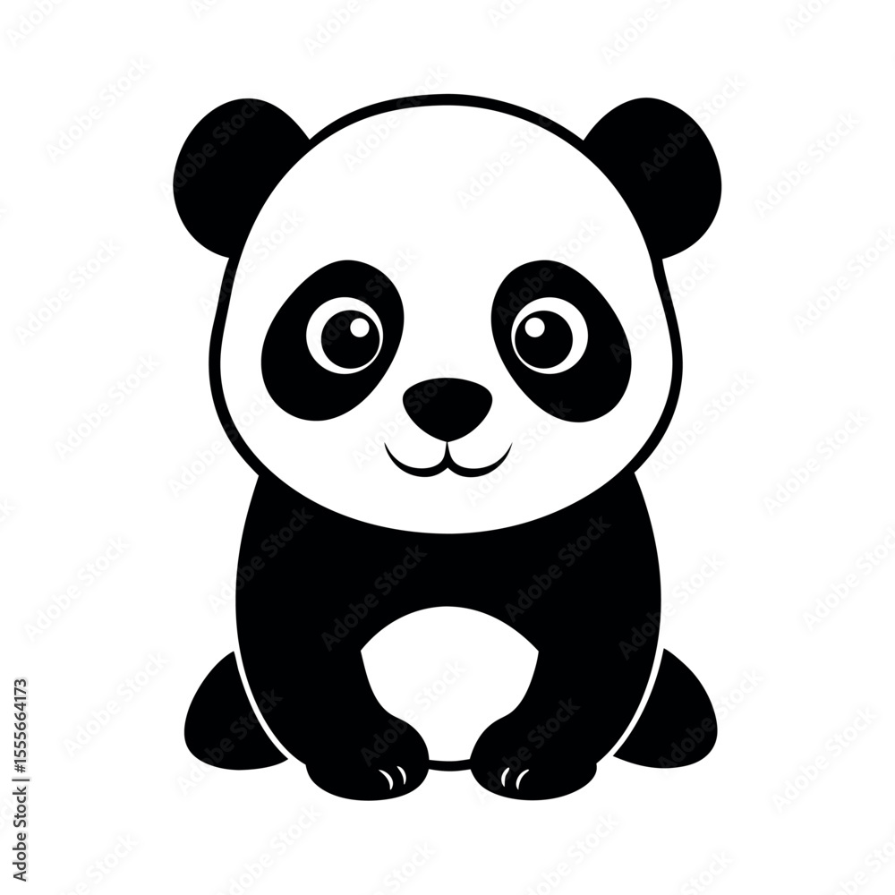 Naklejka premium Adorable Panda Cub Illustration