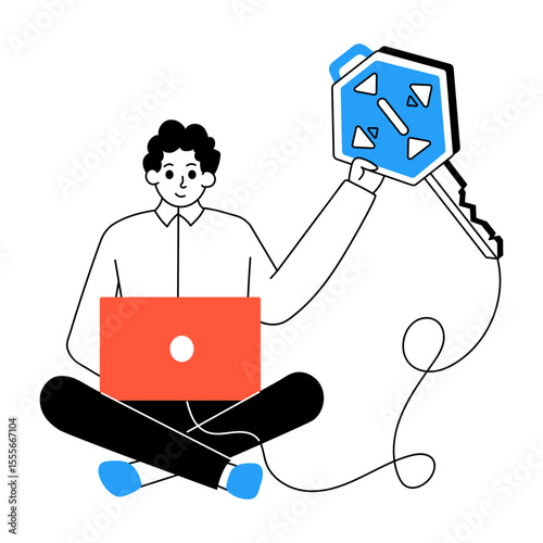 A drawing style illustration of fob key
