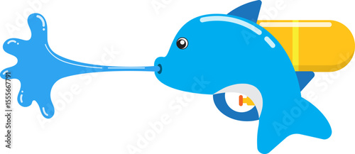 Dolphin Water Gun Illustration