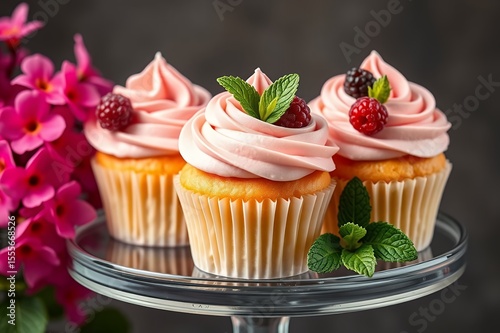 cupcake with icing and sprinkles