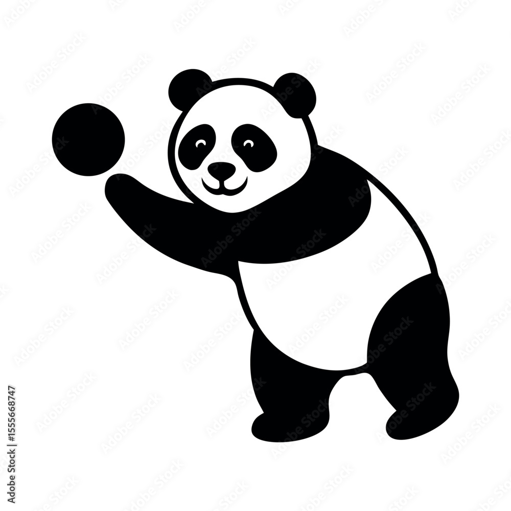 Fototapeta premium Panda with Ball Illustration