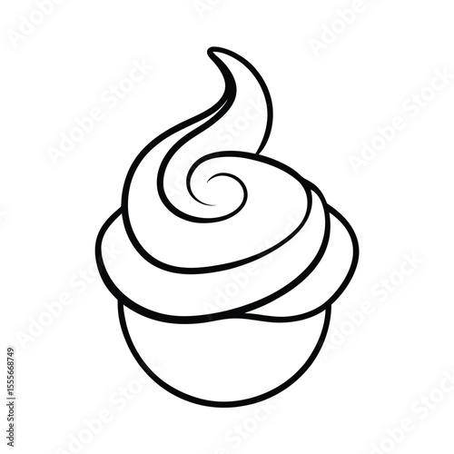 Swirled frozen yogurt dessert with a smooth creamy texture on a clean white background perfect for food branding and advertising