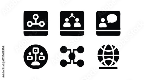network icon set vector illustration
