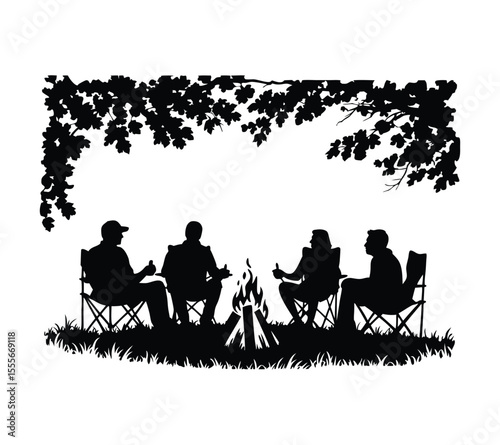 Outdoor Adventure Illustrations Set, On White Background