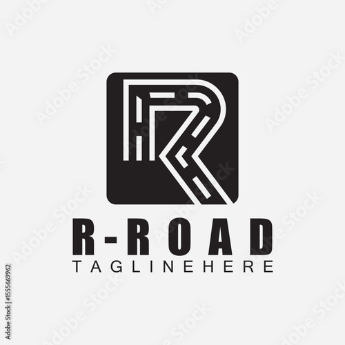 R letter Road logo design template