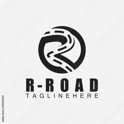 R letter Road logo design template