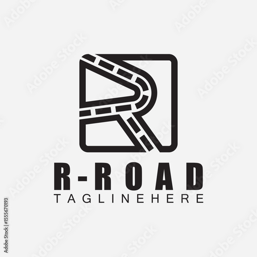 R letter Road logo design template