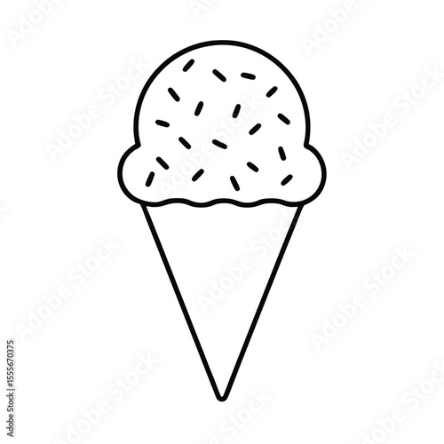 Delicious ice cream cone with colorful sprinkles isolated on a clean white background perfect for summer treats and desserts