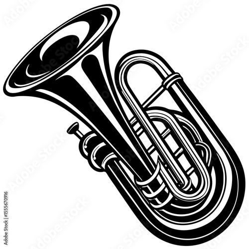 trumpet isolated on black