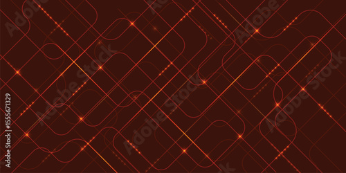 Red Glowing Grid Vector Background