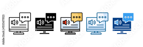 Screen Reader Icon Set Multiple Style Collection