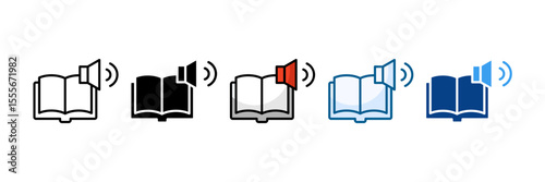 Audiobook Icon Set Multiple Style Collection