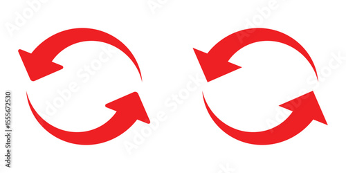 Clean and simple rotating arrows for update, reload, or loop symbols.