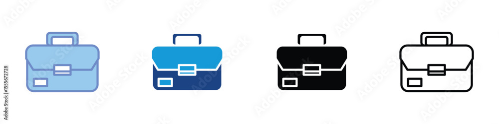 Business Briefcase Icon Set – Office Bag Symbol for Work, Business, and Corporate Use in Flat, Filled, and Outline Styles Business Briefcase Icon Set – Office Bag Symbol for Work, Business, and Corporate Use in Flat, Filled, and Outline Styles