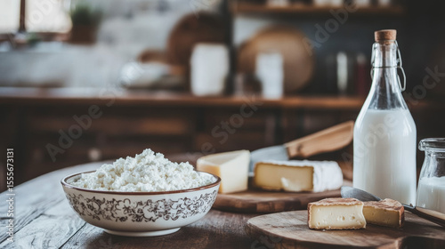 Wallpaper Mural Delicious dairy products in kitchen setting. Fresh farm food for healthy living. Torontodigital.ca