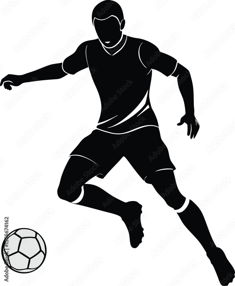 Naklejka premium vector-silhouette-illustration-of-a-football-player