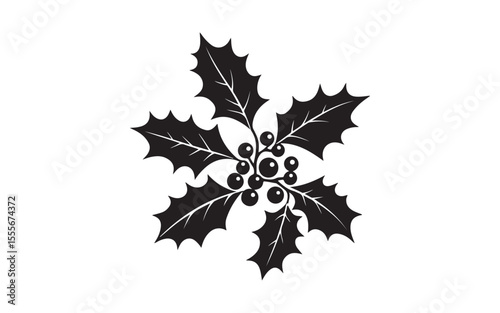 christmas maple leaf silhouette