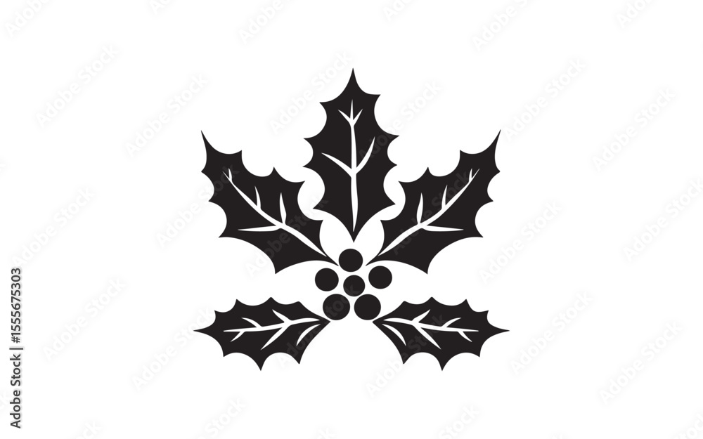 Fototapeta premium christmas maple leaf silhouette