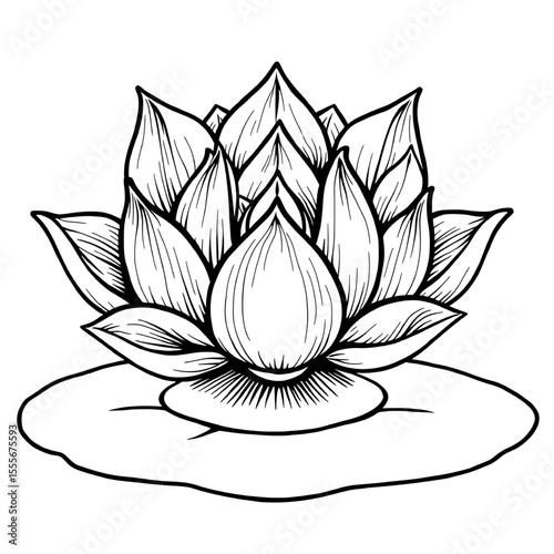 beautiful lotus flower mindfulness coloring art