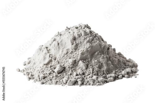 A mound of white powder Isolated on transparent Background, showcasing its fine texture and uniform appearance.
