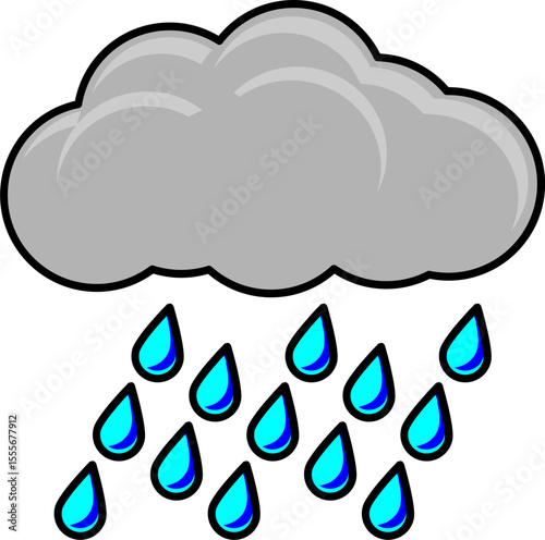 Black cloud with rain drops - heavy rain cloud, - thundercloud 