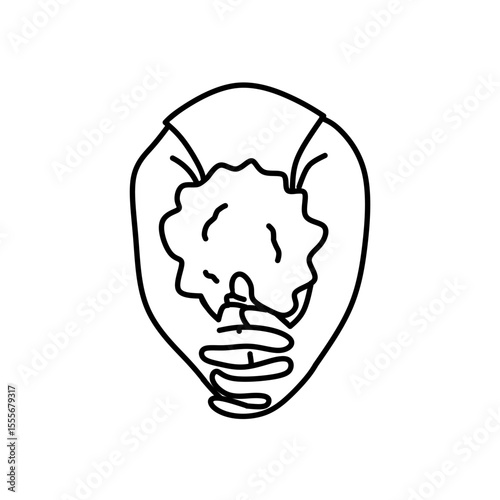 Cute line art cartoon of a man with paschimottanasana pose. Vector cartoon of a man doing yoga