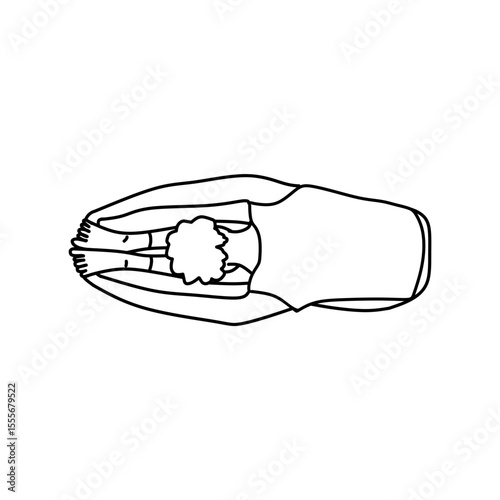 Cute line art cartoon of a man with paschimottanasana pose. Vector cartoon of a man doing yoga