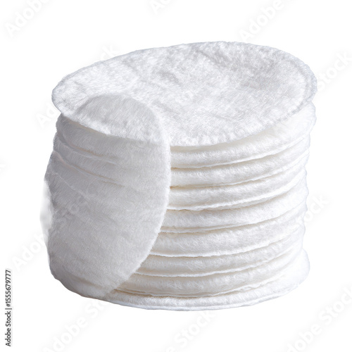 Stack of Cotton Pads for Skincare and Makeup Removal, Ideal for Gentle Cleansing and Cosmetic Application in Daily Routines
