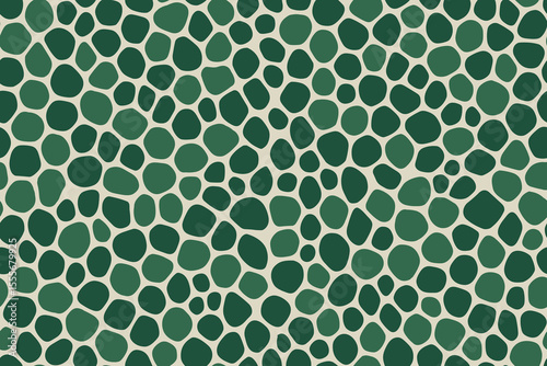 Seamless Green Gecko Skin Pattern with Organic Spots
