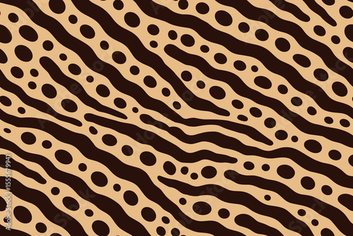 Seamless Striped and Spotted Lionfish Skin Pattern in Beige and Brown