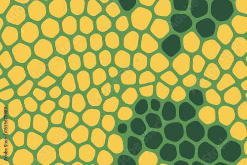 Seamless Iguana Inspired Green and Yellow Reptile Scale Pattern