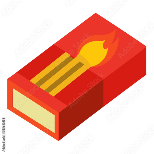 Red matchbox icon on white background.