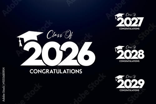 Class of 2026 Text for graduation design, high school or college graduate