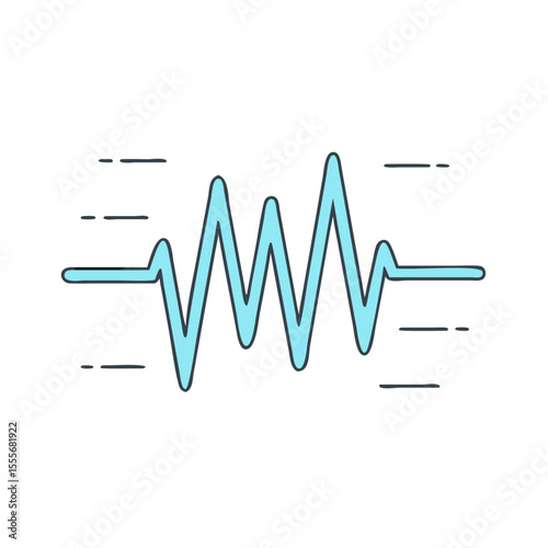 Abstract representation of a fluctuating waveform or heartbeat on a white background