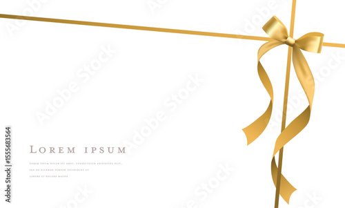 Elegant Gold Ribbon Frame with Bow - Decorative Border Design
