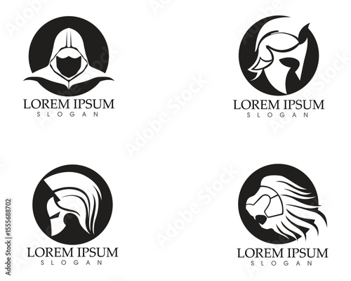 Warrior mask  Knight Titan Sparta Spartan Simple Silhouette